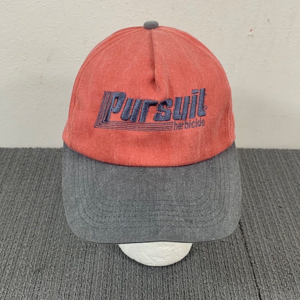VTG Pursuit Herbicide Baseball Hat Mens Adjustable Red Gray Snapback K-Products